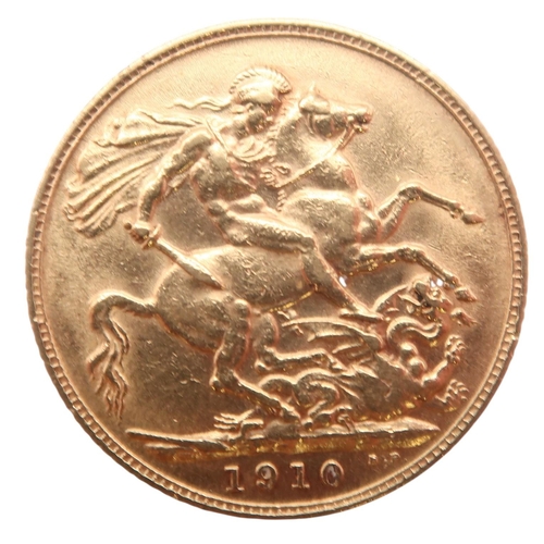 470 - Edward VII (1901-1910)  1 Sovereign 1910Obverse portrait of King Edward VII facing right l... 