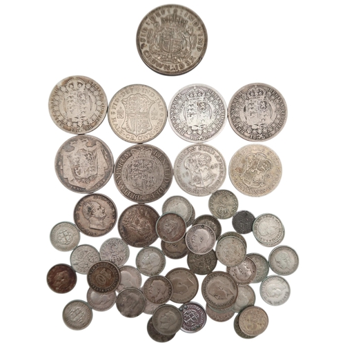 486 - A lot comprising pre-1947 coins approximate weight 190 grams