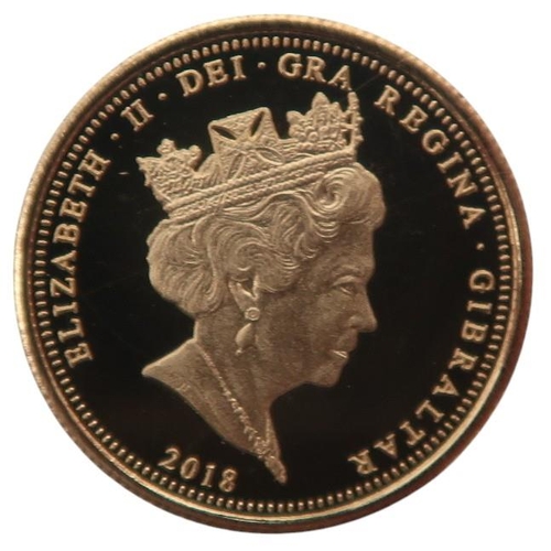 490B - Elizabeth II (1952-2022) ¼ Sovereign Coronation Jubilee 2018ObverseRight facin... 