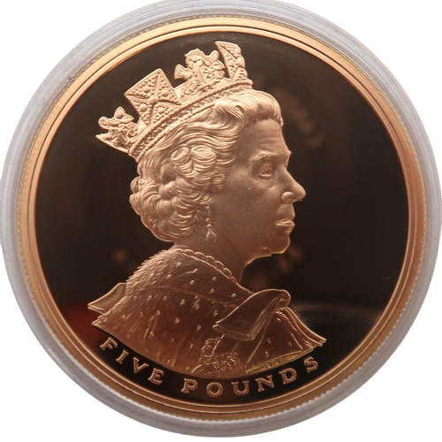 490C - Elizabeth II (1952-2022) 5 Pounds Golden Jubilee 2002ObverseQueen Elizabeth II on hor... 