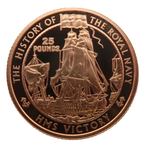 490D - Elizabeth II (1952-2022) 25 Pounds HMS Victory 2004ObverseCrowned bust of Queen Elizabeth ... 