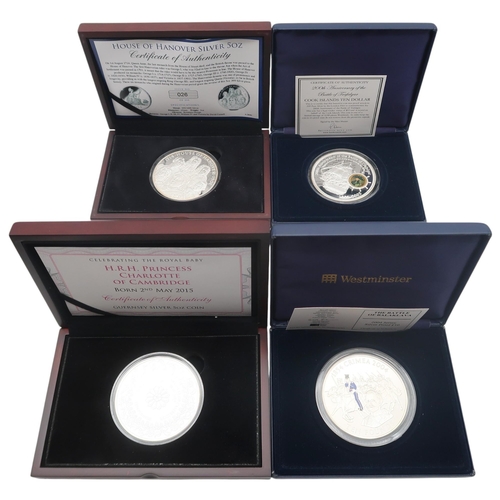 492A - Elizabeth II (1952-2022) commemorative silver coins, cased with COA to include The Battle Of Ba... 