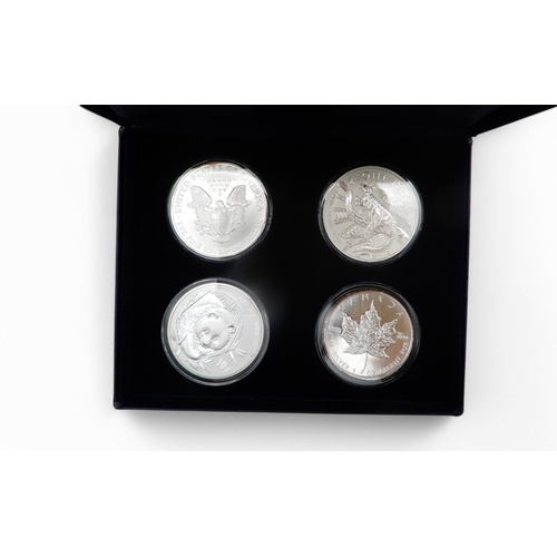 493 - The 2003 Famous World Silver Coin Collection comprising United States eagle, Australian kangaro... 