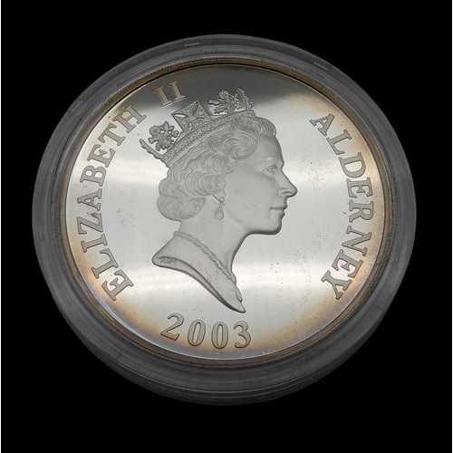 494 - The Royal Mint Alderney £10 silver proof coin, 2003, commemorating Concorde, 155.517g, limited... 