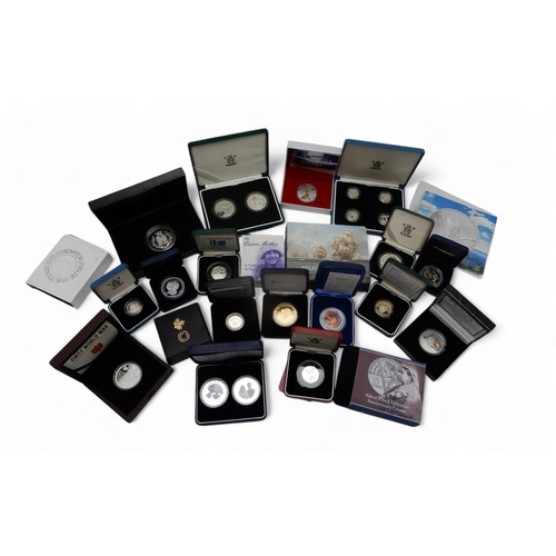 494A - A collection of silver commemorative coins and silver coin sets, cased with COA (24)