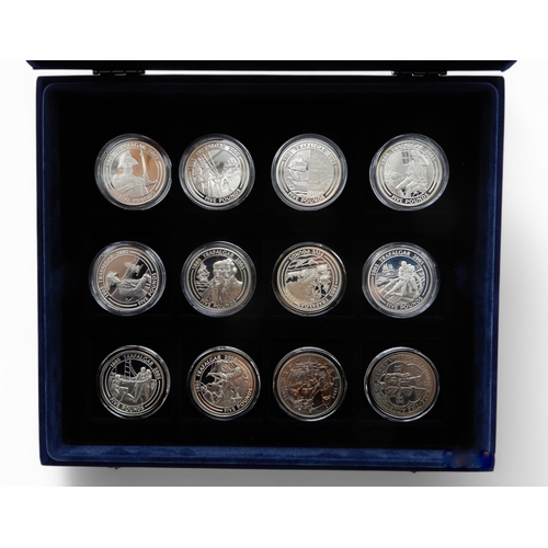 494B - The Battle of Trafalgar 2005 Bicentenary Coin Collection, a set of twenty-four silver proof five pou... 