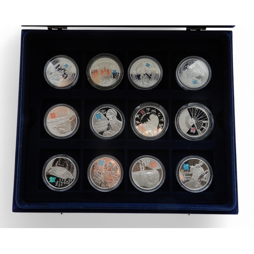 494C - The Royal Mint A Celebration Of Britain 2012 set of twenty four silver £5 coins, in collectors... 