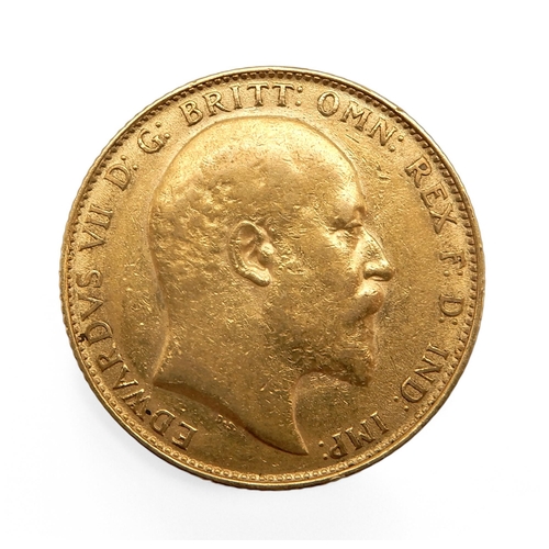 498 - EDWARD VII (1901-1910) 1 SOVEREIGN 1909Obverse portrait of King Edward VII facing right legend aroun... 