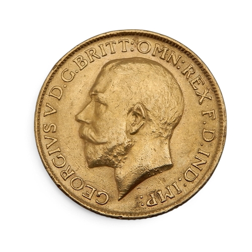 498A - GEORGE V (1910-1936) 1 SOVEREIGN 1911Obversebust of King George V facing left  legend around GEORGIV... 