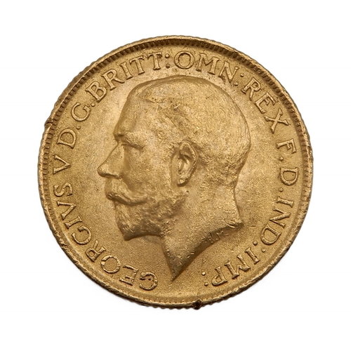 498D - GEORGE V (1910-1936) 1 Sovereign 1915Obverse bust of King George V facing left legend around  GEORGI... 