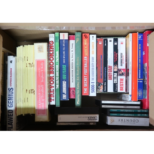 613 - A very large selection of sporting books, mostly concerning football, to include various player biog... 