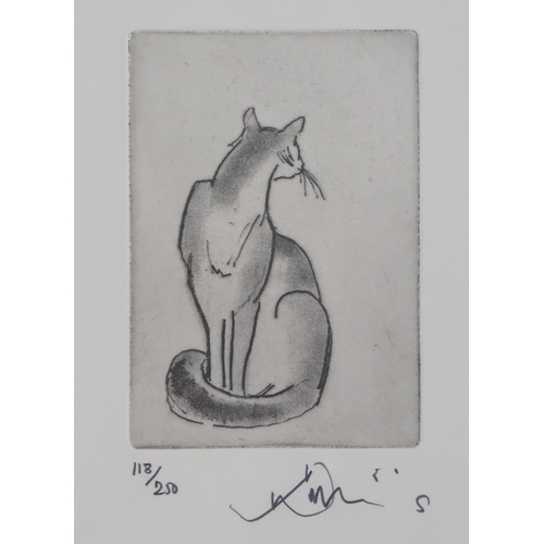 993A - JULIAN WILLIAMS (BRITISH b.1953) CAT Etching, signed lower right, numbered 118/250, 18 x 12cm... 