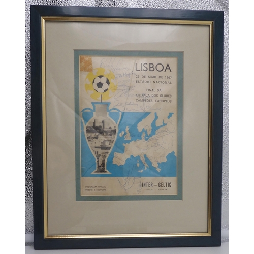 586 - THE LISBON LIONSA framed programme for the Celtic vs. Inter Milan 1967 European Cup final, bearing v... 