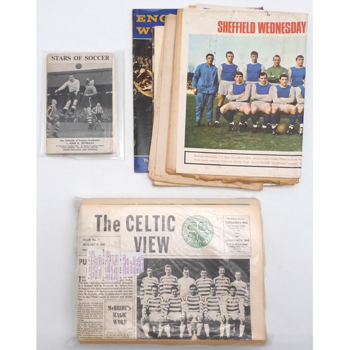 594 - Football ephemera, to include seven copies of issue no. 1 of Celtic View magazine, an East Fife F.C.... 