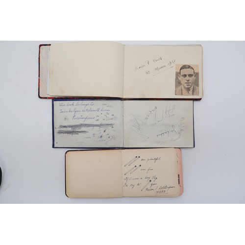 591 - AUTOGRAPHSA tartan bound autograph books containing signatures of early-1930s Scottish footballers, ... 