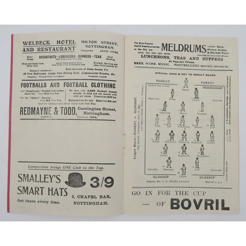 595 - Historic sporting ephemera, comprising a 1914 Nottingham Forest F.C. 