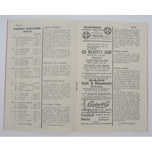 595 - Historic sporting ephemera, comprising a 1914 Nottingham Forest F.C. 