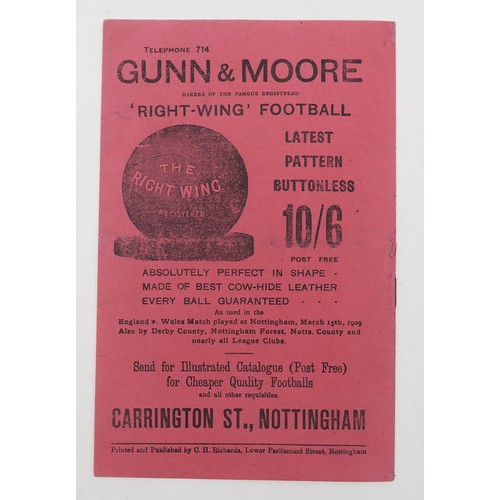 595 - Historic sporting ephemera, comprising a 1914 Nottingham Forest F.C. 