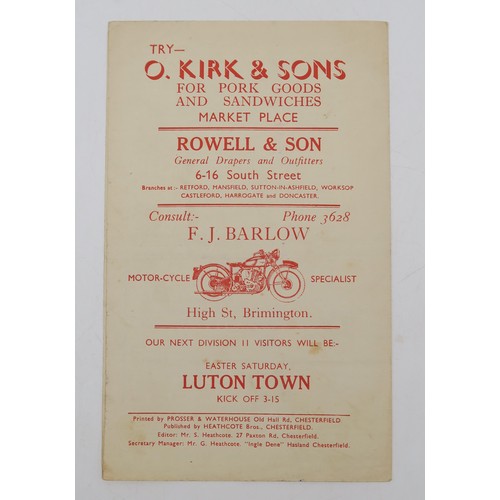 595 - Historic sporting ephemera, comprising a 1914 Nottingham Forest F.C. 