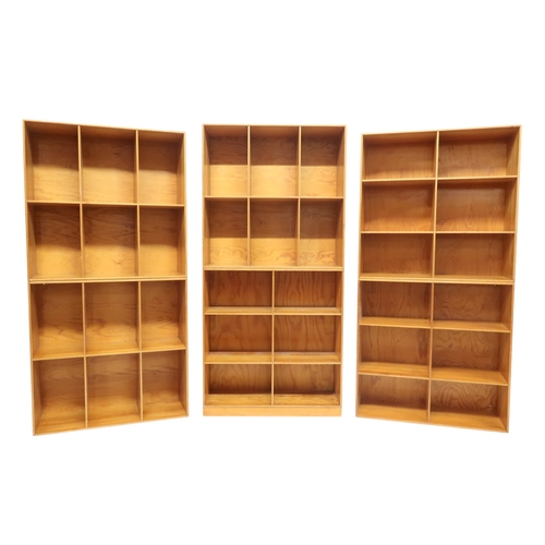 2075 - A 20TH CENTURY DANISH PINE MOGENS KOCH FOR RUD RASMUSSENS SNEDKERIER, COPENHAGEN MODULAR BOOKCASE co... 