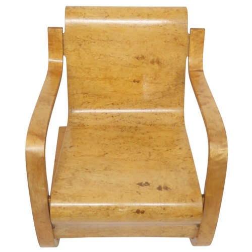 2081 - A MID 20TH CENTURY ALVAR AALTO FOR ARTEK HELSINKI MODEL 42 CANTILEVER ARMCHAIR with laminated birch ... 