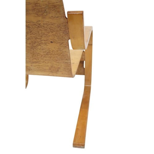 2081 - A MID 20TH CENTURY ALVAR AALTO FOR ARTEK HELSINKI MODEL 42 CANTILEVER ARMCHAIR with laminated birch ... 