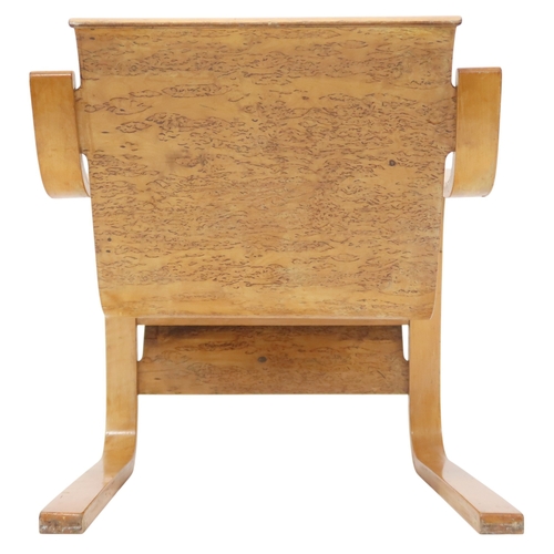 2081 - A MID 20TH CENTURY ALVAR AALTO FOR ARTEK HELSINKI MODEL 42 CANTILEVER ARMCHAIR with laminated birch ... 