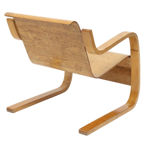 2081 - A MID 20TH CENTURY ALVAR AALTO FOR ARTEK HELSINKI MODEL 42 CANTILEVER ARMCHAIR with laminated birch ... 