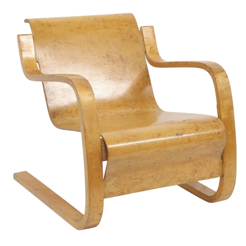 2081 - A MID 20TH CENTURY ALVAR AALTO FOR ARTEK HELSINKI MODEL 42 CANTILEVER ARMCHAIR with laminated birch ... 