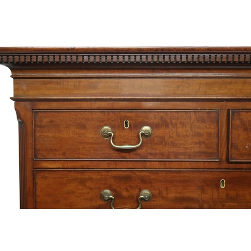 2013 - A 19TH CENTURY MAHOHGANY SECRETAIRE CHEST ON CHEST with dentil cornice over two short over thre... 