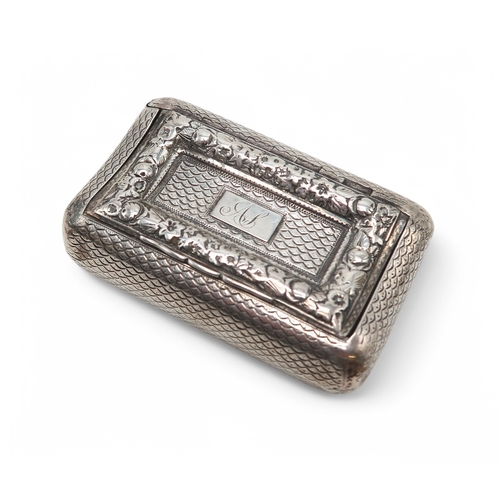 2354 - A GEORGE III SILVER SNUFF BOXby Joseph Willmore, Birmingham 1818, of shaped rectangular form, the hi... 