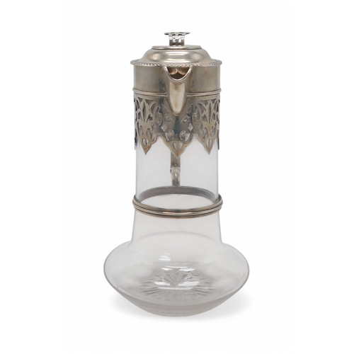 2359 - AN EDWARDIAN SILVER- MOUNTED CUT GLASS CLARET JUGby William Hutton & Sons, Sheffield 1902, of ty... 