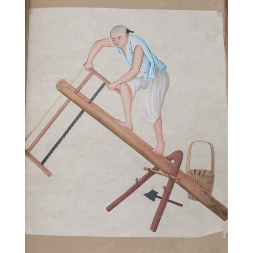 2257 - CHINESE PAINTINGS ALBUMComprising;Three dieties,war lord,archer,30 x 20cm approx,eight itinerant wor... 