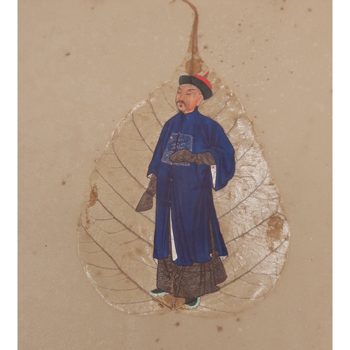 2257 - CHINESE PAINTINGS ALBUMComprising;Three dieties,war lord,archer,30 x 20cm approx,eight itinerant wor... 