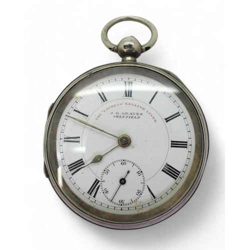 877 - A silver 'The Express Lever' open face pocket watch with Chester hallmarks for 1899.