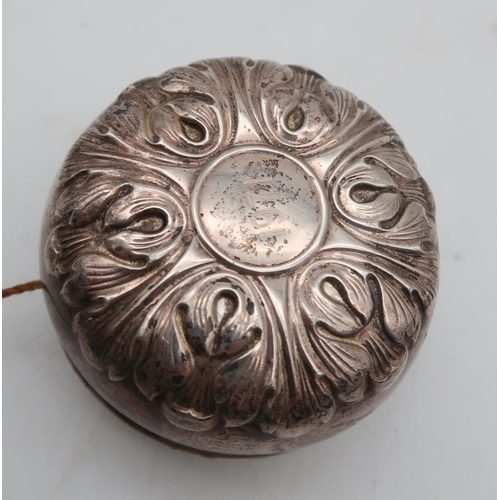 311 - A Gorham Sterling Yo-yo, with acanthus leaf decoration, monogrammed and engraved 1971