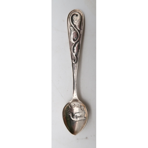 315 - A collection of silver flatware including an Iona silver spoon, by Mhaii Killin, three napkin rings,... 