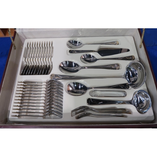 327 - A cased Offenbach silver plated cutlery set, in a Geometric pattern