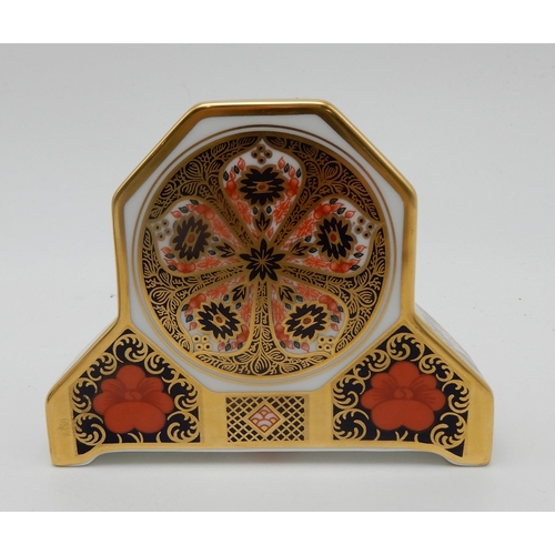 159 - Royal Crown Derby Old Imari 1128 pattern mantle clock