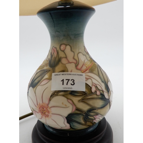 173 - A Moorcroft Hibiscus Moon table lamp 