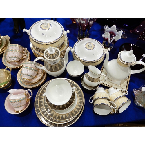 221 - Assorted tea wares including Royal Grafton Amadeus, David Linley for Mappin and Webb, Tuscan and Pla... 