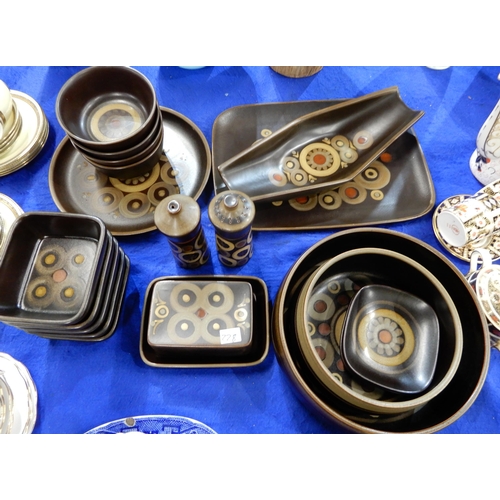 228 - Denby Arabesque tablewares, assorted blue and white plates, Royal Albert Moss Rose and Sweet Romance... 