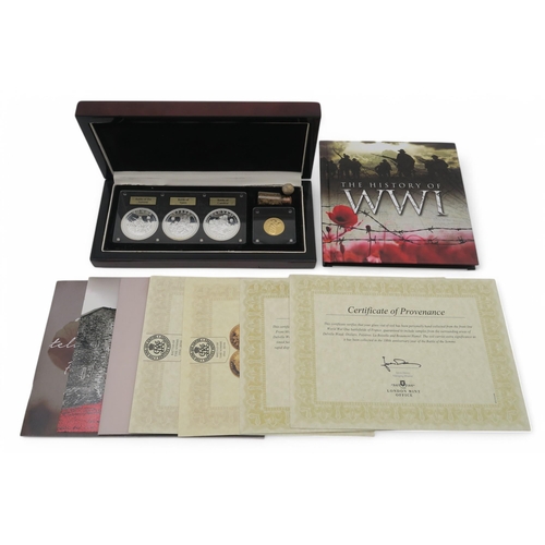 351 - Elizabeth II (1952-2022) The Battle of The Somme 100th Anniversary Four Coin Set 2016 1/4 Crown Obve... 