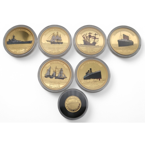 354 - The Legendary Shipwrecks, Gold Crown Collection - complete folder by Bradford Exchange to include a ... 