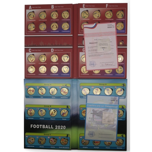 358 - A 2018 Football World Cup participant coin set, comprising thirty-two gold plated coins and a .585 1... 