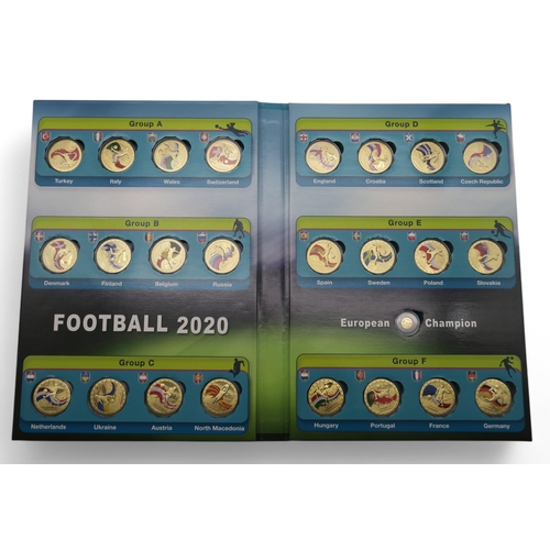 358 - A 2018 Football World Cup participant coin set, comprising thirty-two gold plated coins and a .585 1... 