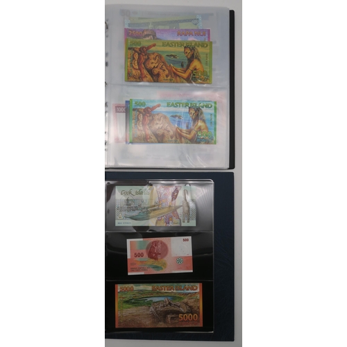 364 - A world wide collection of banknotes in three albums together with A Falklands Islands £5 1983... 