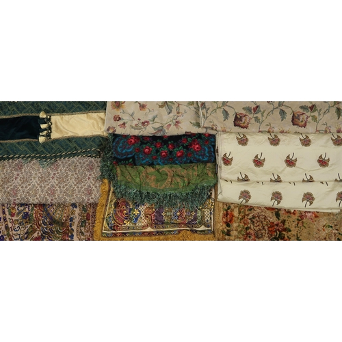 6004 - Assorted Eastern table covers, others, a pair of cushion covers etc