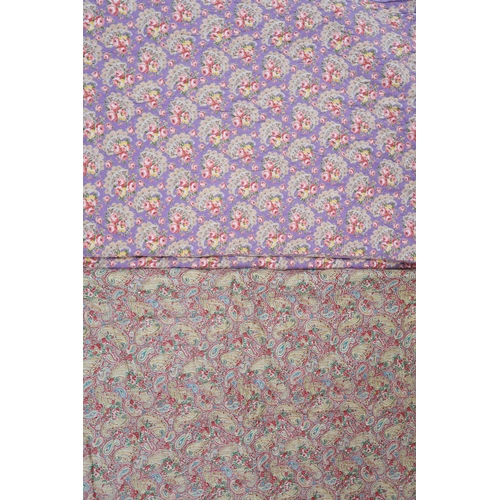 6007 - Two 1930s/40s Comfy quilts with wholecloth pink paisley dusky pink surround, the reverse in dusky pi... 