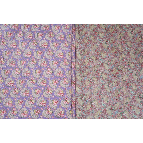 6007 - Two 1930s/40s Comfy quilts with wholecloth pink paisley dusky pink surround, the reverse in dusky pi... 